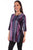 Scully Womens Vibrant Velvet Plum Nylon Viscose 3/4 Sleeve S/S Tunic
