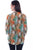 Scully Womens Turquoise Rayon Watercolor S/S Blouse