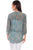 Scully Womens Turquoise Rayon Classic Print S/S Blouse