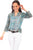 Scully Womens Turquoise Rayon Classic Print S/S Blouse
