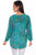 Scully Womens Keyhole Graphic Turquoise Rayon L/S Tunic