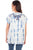 Scully Womens Light Blue Viscose Tie-Dyed Vines S/S Blouse