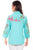 Scully Womens Double Gauze Turquoise 100% Cotton S/S Blouse