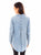 Scully Womens Lace-Up Hi-Lo Blue 100% Tencel L/S Shirt