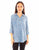Scully Womens Lace-Up Hi-Lo Blue 100% Tencel L/S Shirt