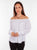 Scully Womens Off-the-Shoulder White 100% Rayon L/S Blouse