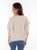 Scully Womens Cinch Front Natural Rayon Blend S/S Blouse XL