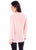 Scully Womens Tonal V-Neck Blush 100% Cotton L/S Blouse S