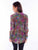 Scully Womens Vivid Distressed Multi-Color Rayon L/S Blouse