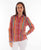 Scully Womens Rainbow Stripe Multi-Color Rayon L/S Blouse