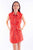 Scully Womens Collared Snap Red Cotton Blend S/L Dress