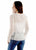 Scully Womens Soft Knit Lace White Rayon Blend L/S Blouse