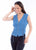 Scully Womens Lace Up Ties Blue Cotton Denim Vest