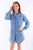 Scully Womens Floral Button Light Blue 100% Cotton L/S Dress