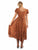 Scully Womens Soutache Rose Print Rust 100% Rayon Cap Sleeve Dress L