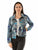 Scully Womens Patchwork Print Dark Blue Cotton Blend Cotton Jacket