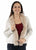 Scully Womens Faux Fur Trim Open Front Ivory 100% Acrylic Cardigan Sweater