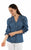 Scully Womens V-neck Ruffle Detail Blue Lyocell 3/4 Sleeve S/S Blouse
