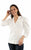 Scully Womens V-neck Ruffle Detail White Lyocell 3/4 Sleeve S/S Blouse