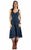 Scully Womens V-Neck Tank Top Style Blue Cotton Blend S/L Dress