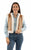 Scully Womens Floral Embroidery Faux Sherpa Tan 100% Acrylic Faux Fur Vest