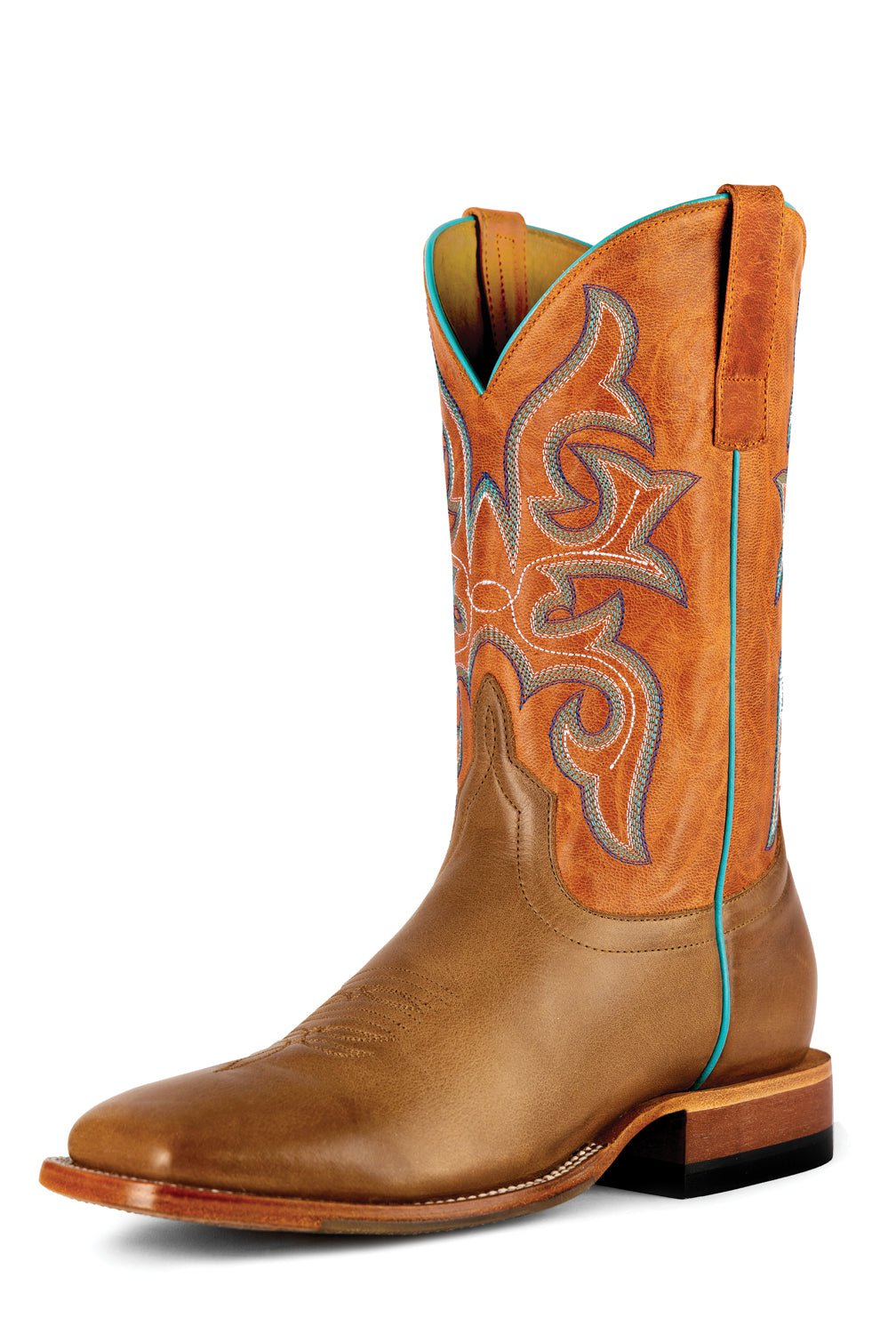 Horse Power Mens Orange Barcelona Honey Leather Cowboy Boots The Western Company