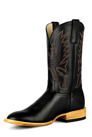 Horse Power Mens Paris Black Leather Cowboy Boots 10.5 D