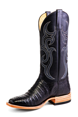 Horse Power Mens Top Hand Black Caiman Belly Cowboy Boots
