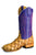 Horse Power Mens Big Bass Purple Wipeout Leather Cowboy Boots