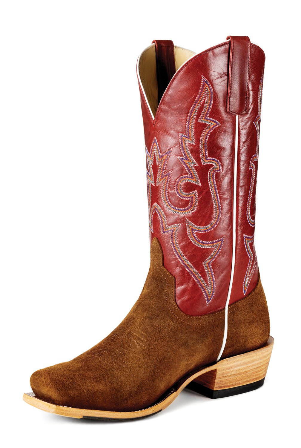 Horse Power by Anderson Bean Mens Waxy Red Leather Cowboy Boots 8 D