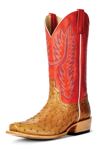 Horse Power by Anderson Bean Mens Red Ostrich Top Hand Cowboy Boots 11 EE