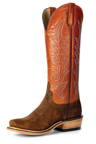 Horse Power Mens Snuff Commander Tangerine Leather Cowboy Boots