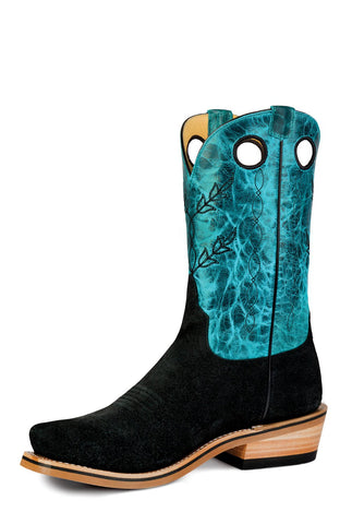 Horse Power Mens Top Hand Blue Volcano Leather Cowboy Boots