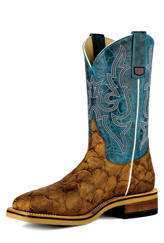Horse Power Mens Honey Filet of Fish Blue Jean Leather ST Work Boots