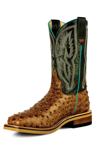 Horse Power Mens Honey Impostrich Emerald Leather ST Work Boots