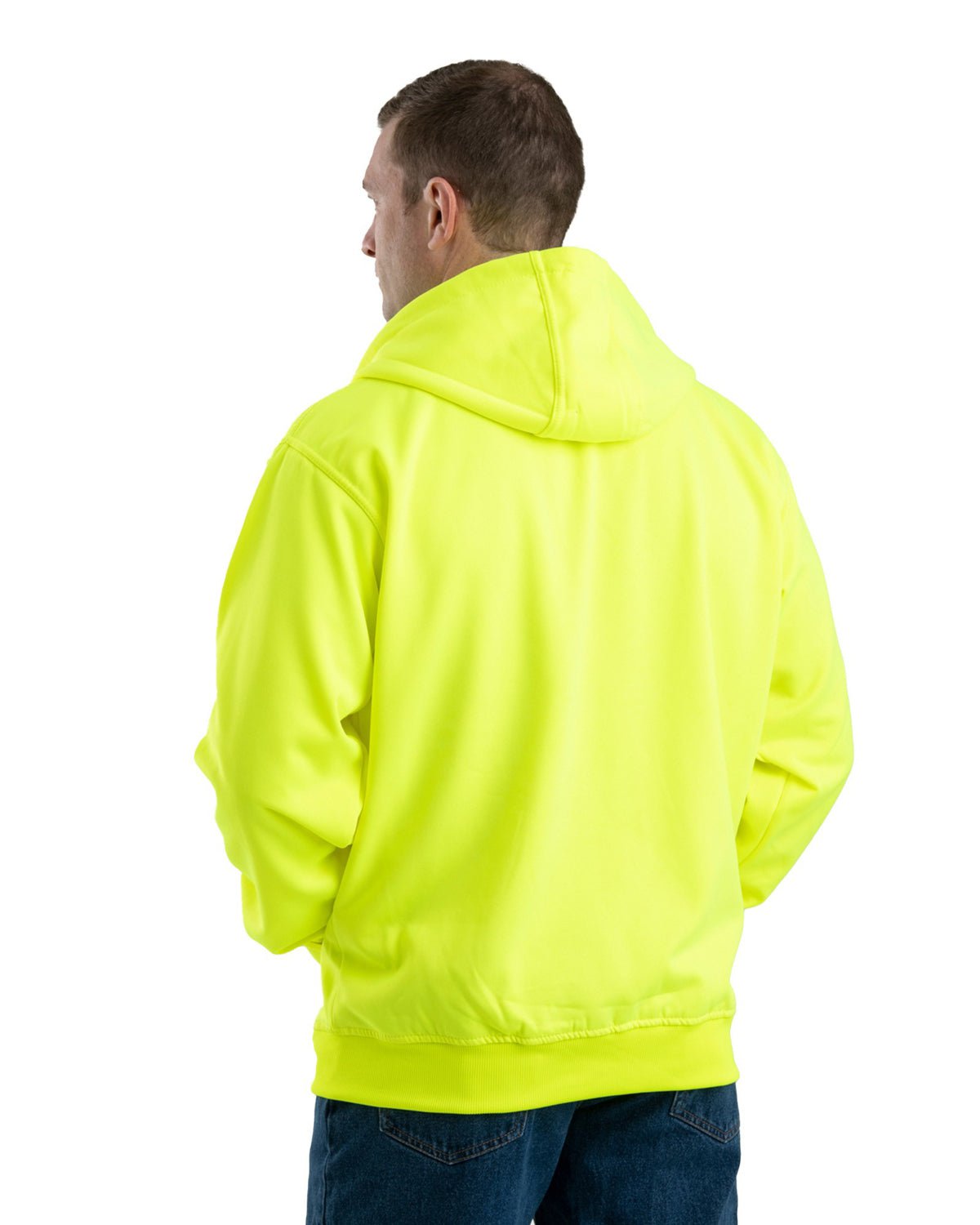 Berne Apparel Mens Hi Vis Thermal Lined Hooded Yellow Fleece