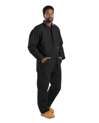 Berne Apparel Mens Heritage Duck Insulated Black 100% Cotton Work Coverall