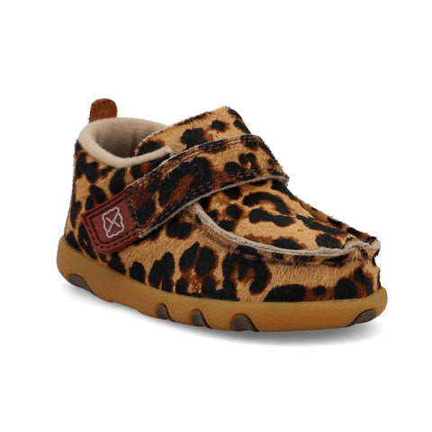 Twisted X Infant Girls Driving Moc Leopard Cowhide Slip-On Shoes