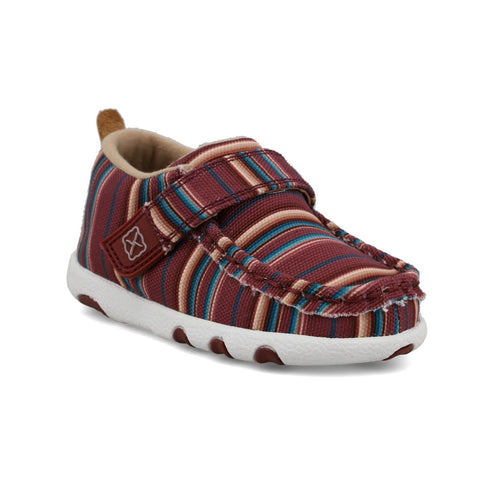 Twisted X Infant Unisex Hooey Driving Moc Serape Mauve Fabric Slip-On Shoes