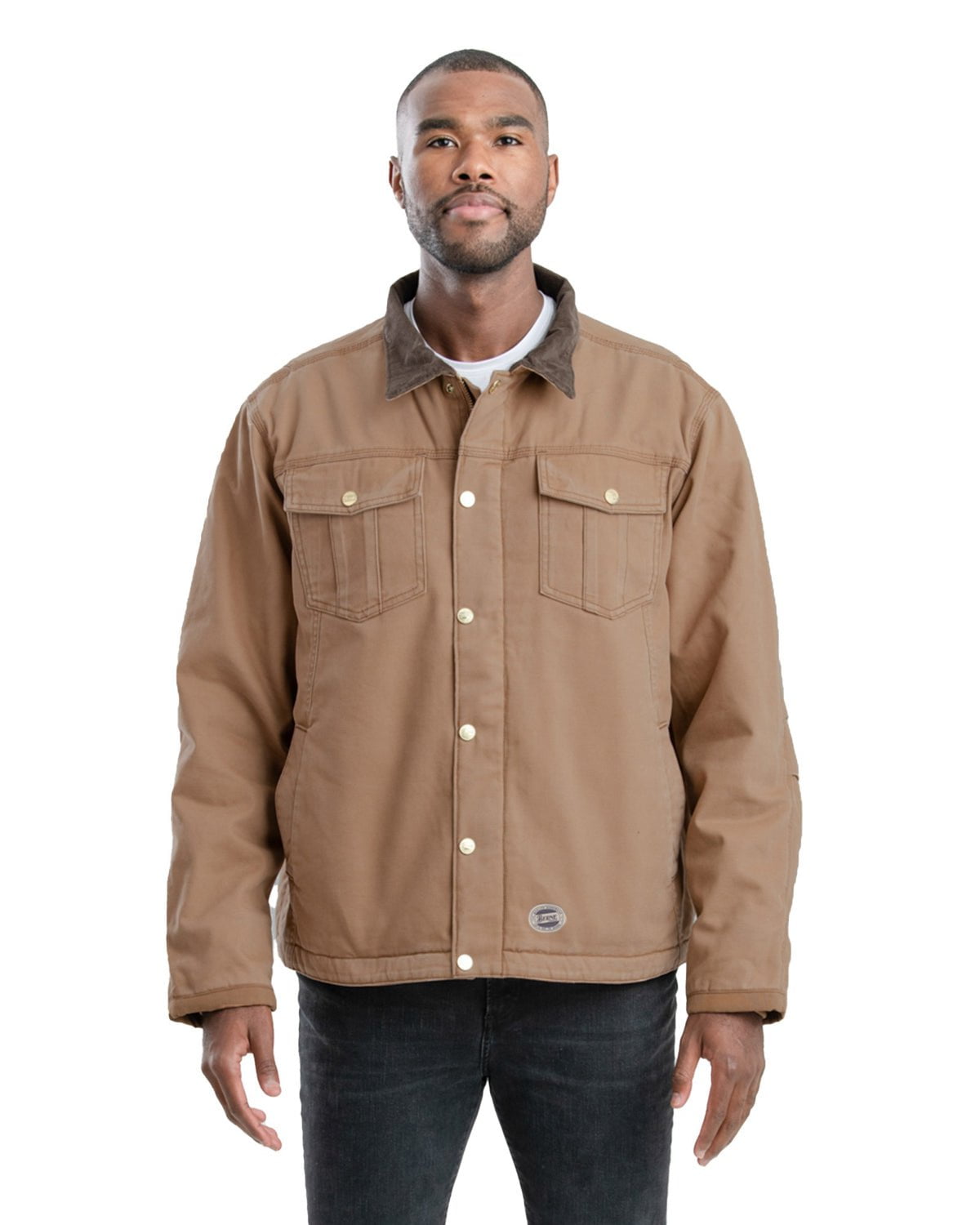 Berne Mens Vintage Washed Sherpa-Lined Work Driftwood 100% Cotton