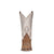 Corral Youth Girls J7128 White/Brown Leather Embroidered Western Cowboy Boots