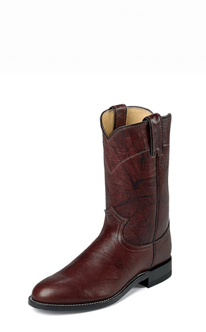 Justin Mens Brown Deerlite Leather Western Boots 10in Roper 9EEE