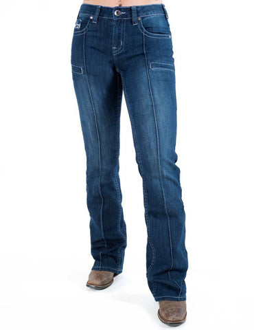 Cowgirl Tuff Womens Breathe Bootcut Medium Wash Cotton Blend Jeans