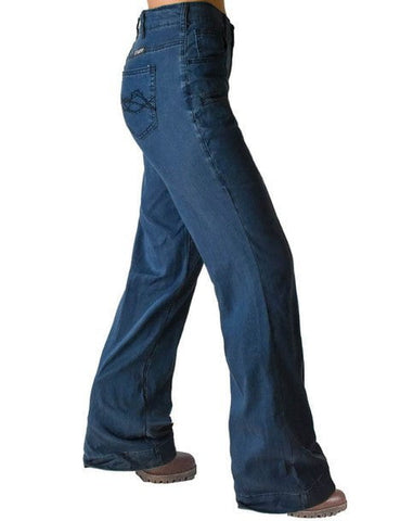 Cowgirl Tuff Womens UltraBreathe Wide Leg Dark Wash Lyocell Jeans