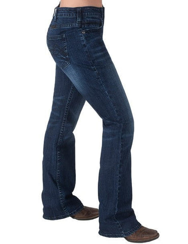 Cowgirl Tuff Womens Deep Sapphire Dark Wash Cotton Blend Jeans