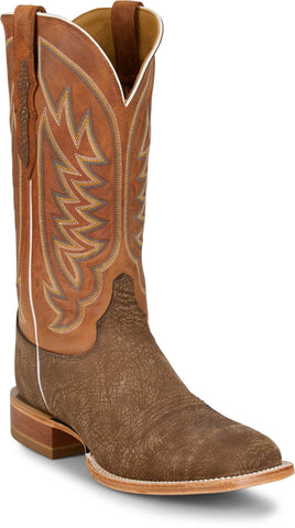 Justin Mens Cowman 13in Shrunken Shoulder Tan Leather CPX Cowboy Boots
