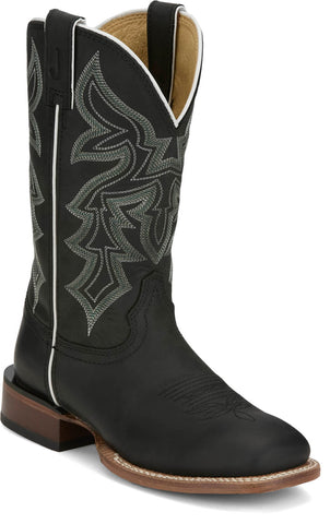 Justin Womens Miss Ellie Midnight Leather Frontier Cowboy Boots