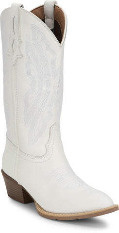 Justin Womens Renie 12in Western Bright White Leather Cowboy Boots