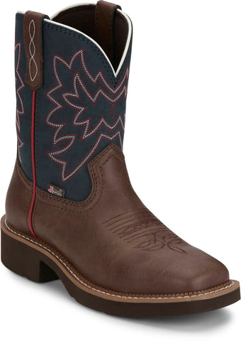 Justin Womens Sunny Brick Leather Cowboy Boots