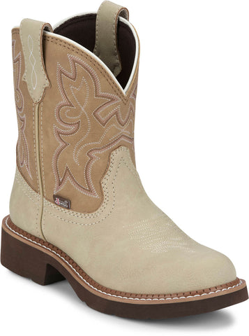 Justin Womens Kay Taupe Leather Cowboy Boots